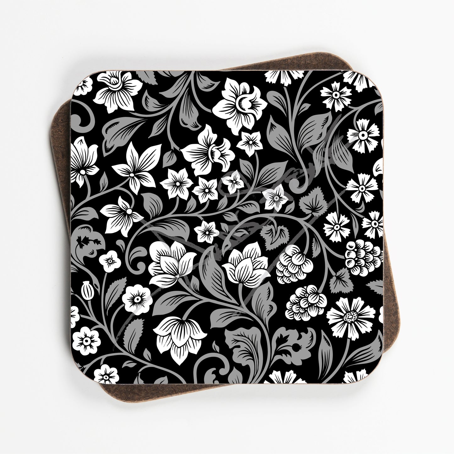Floral Swirly Pattern Coasters - Set Of Four - 90mm x 90mm