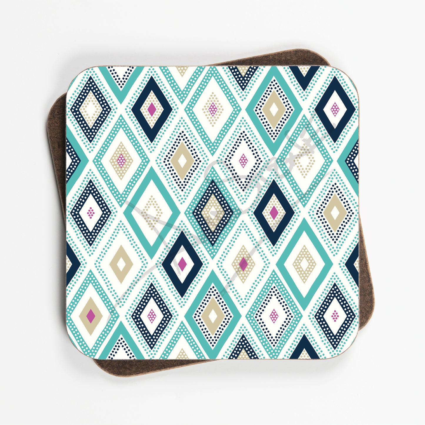 Abstract Gometric Circles Pattern Design Coasters - Set Of Four - 90mm x 90mm