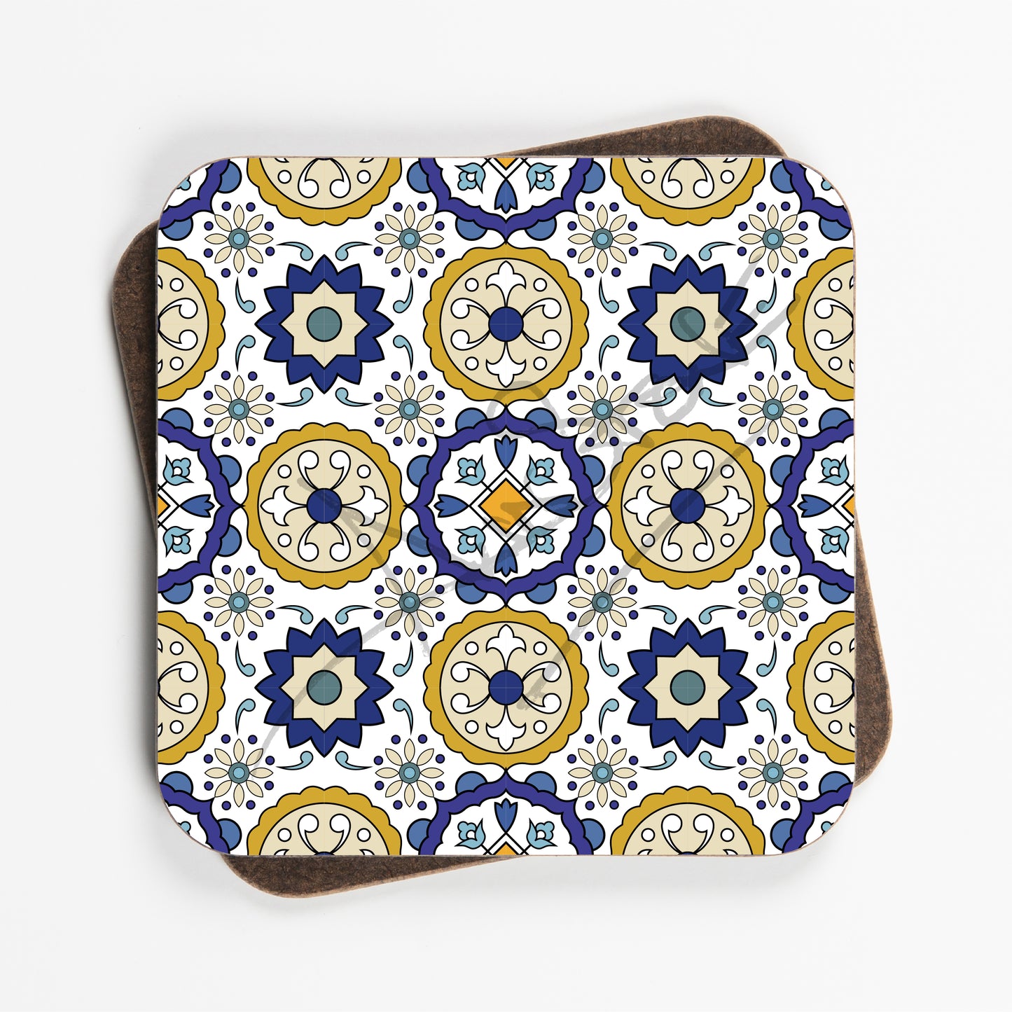 Mediterranean Design Coasters - Set Of Six - 90mm x 90mm