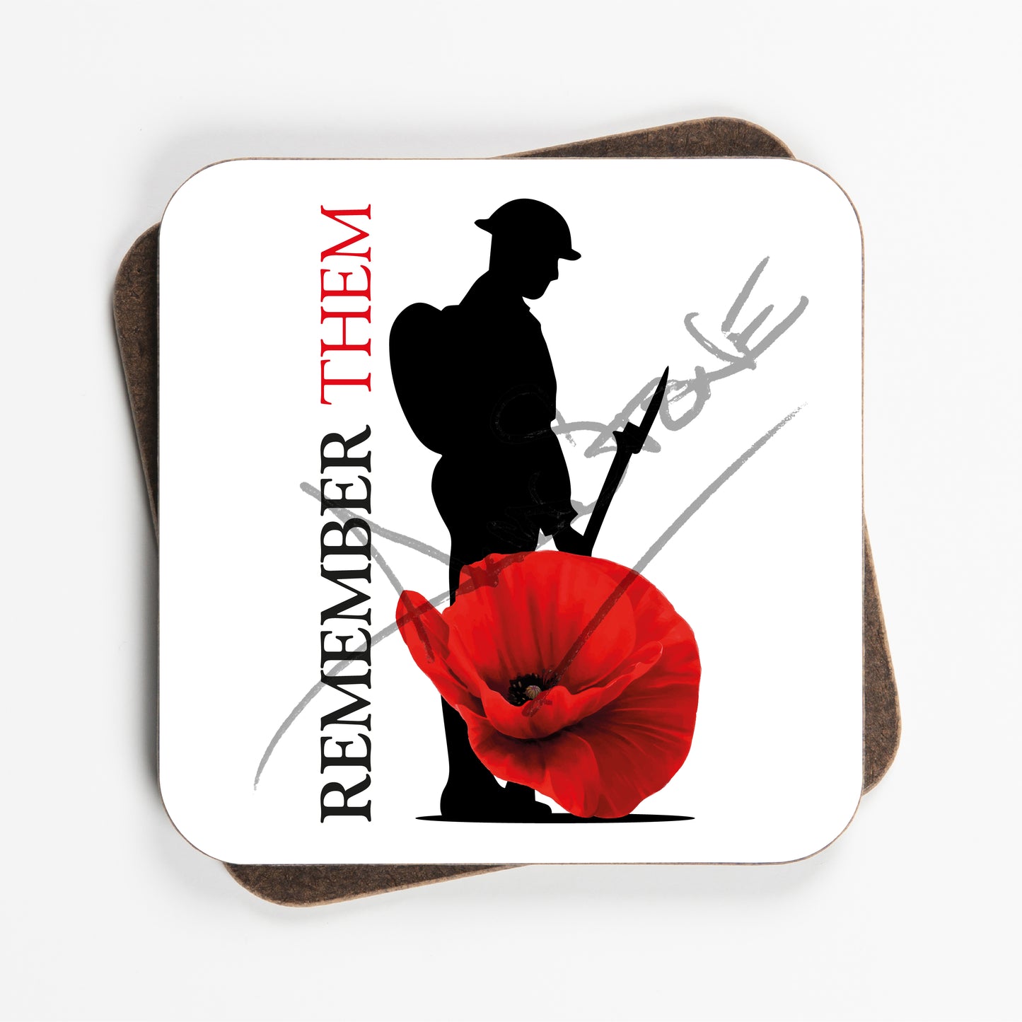 Lest We Forget - Remembrance Day Design Coasters - Set Of Four - 90mm x 90mm