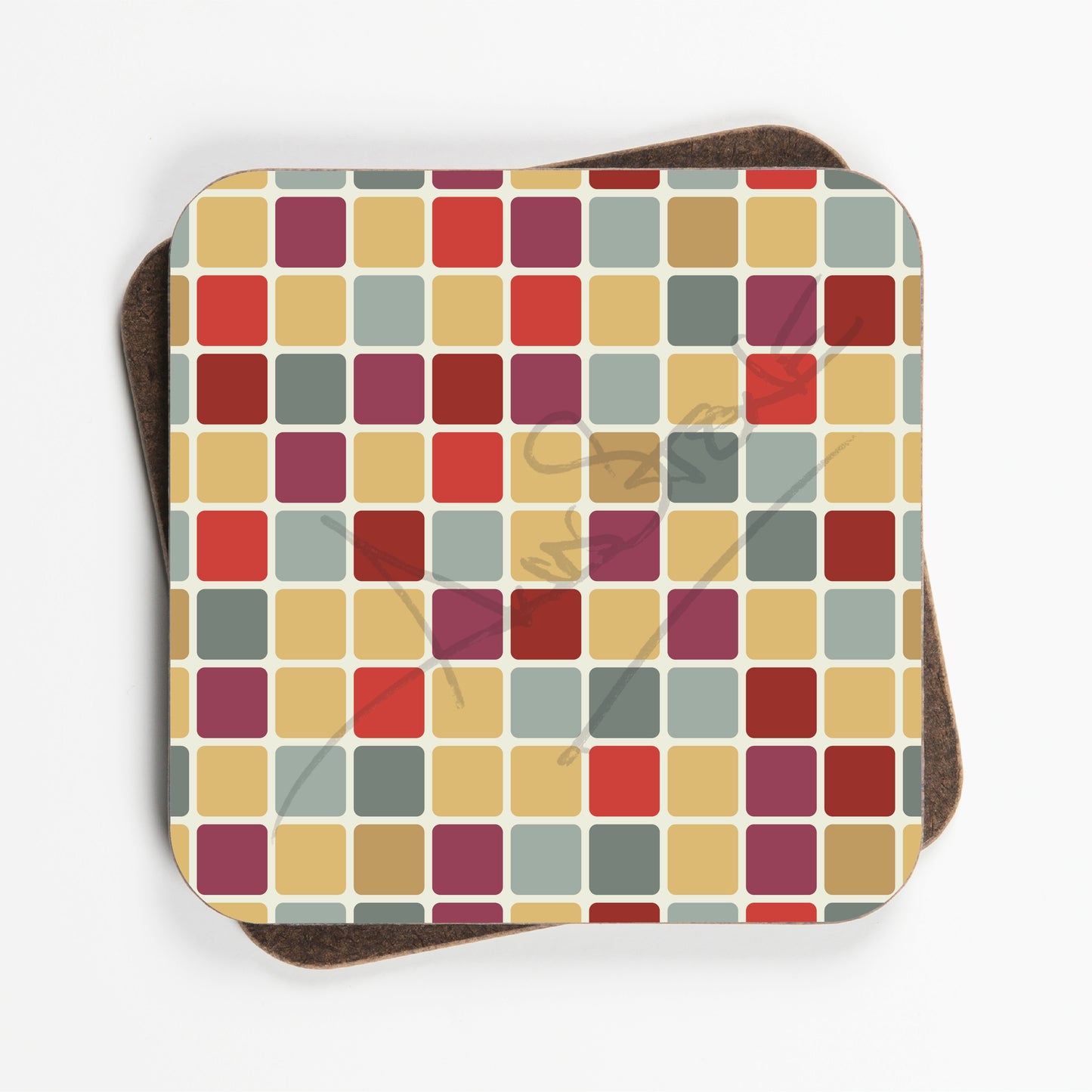 Mid Century Circle Pattern Coasters - Set Of Four - 90mm x 90mm