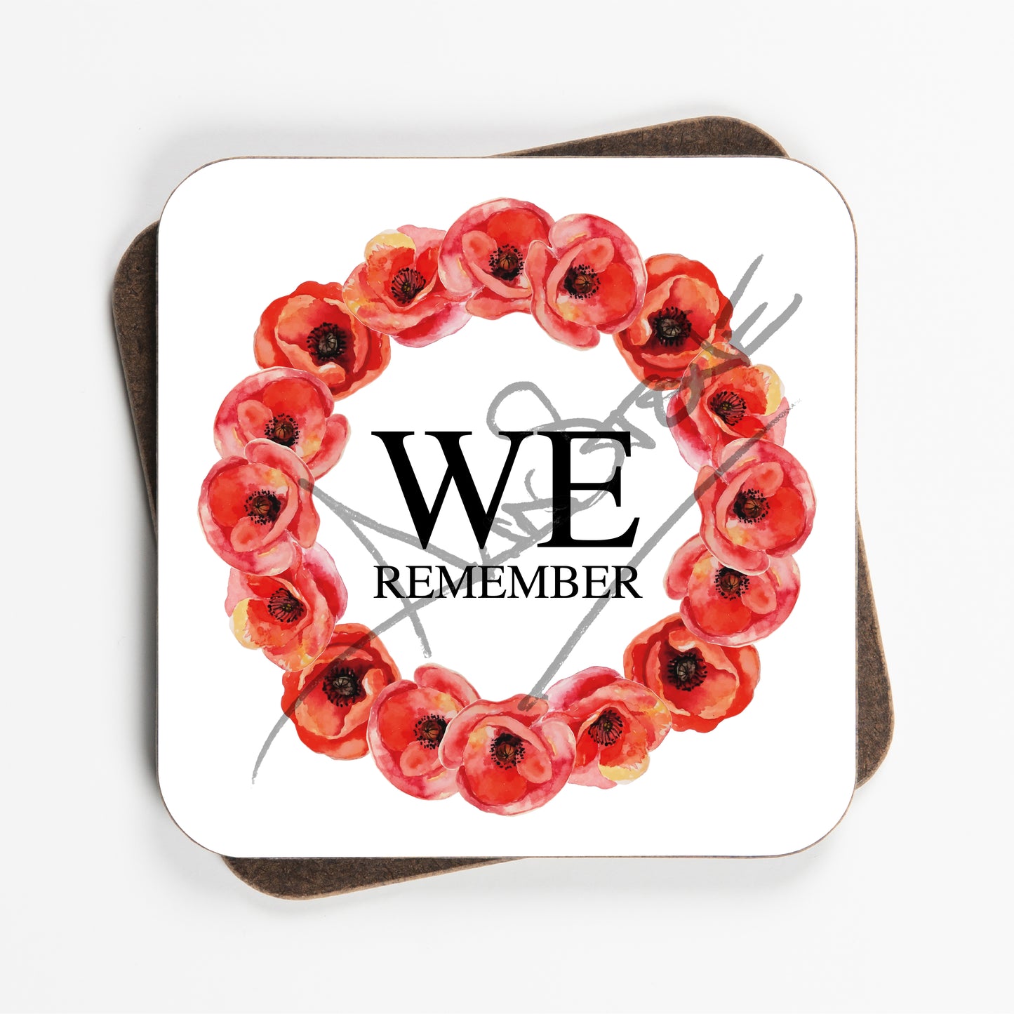 Lest We Forget - Remembrance Day Design Coasters - Set Of Four - 90mm x 90mm