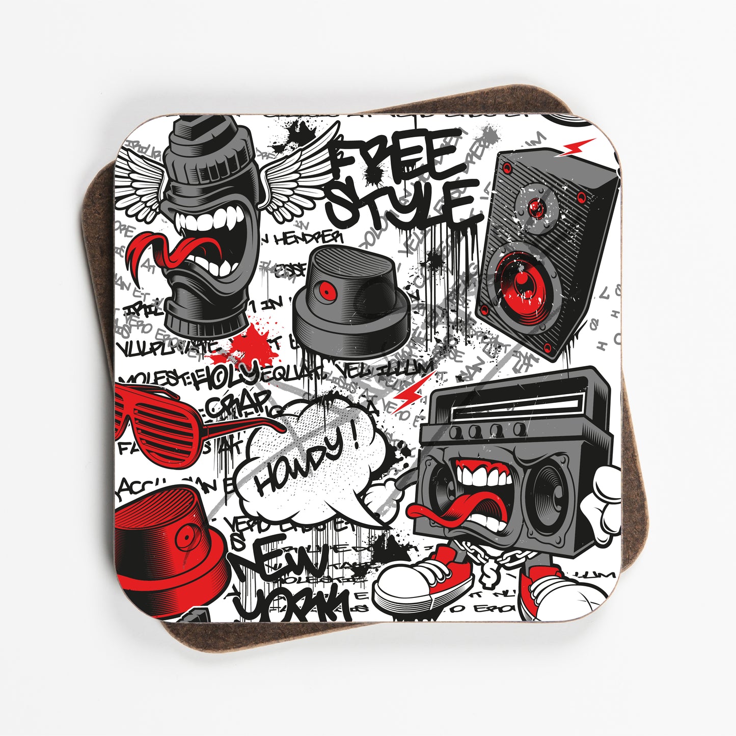 Grafitti Urban Art Design Coasters - Set Of Four - 90mm x 90mm