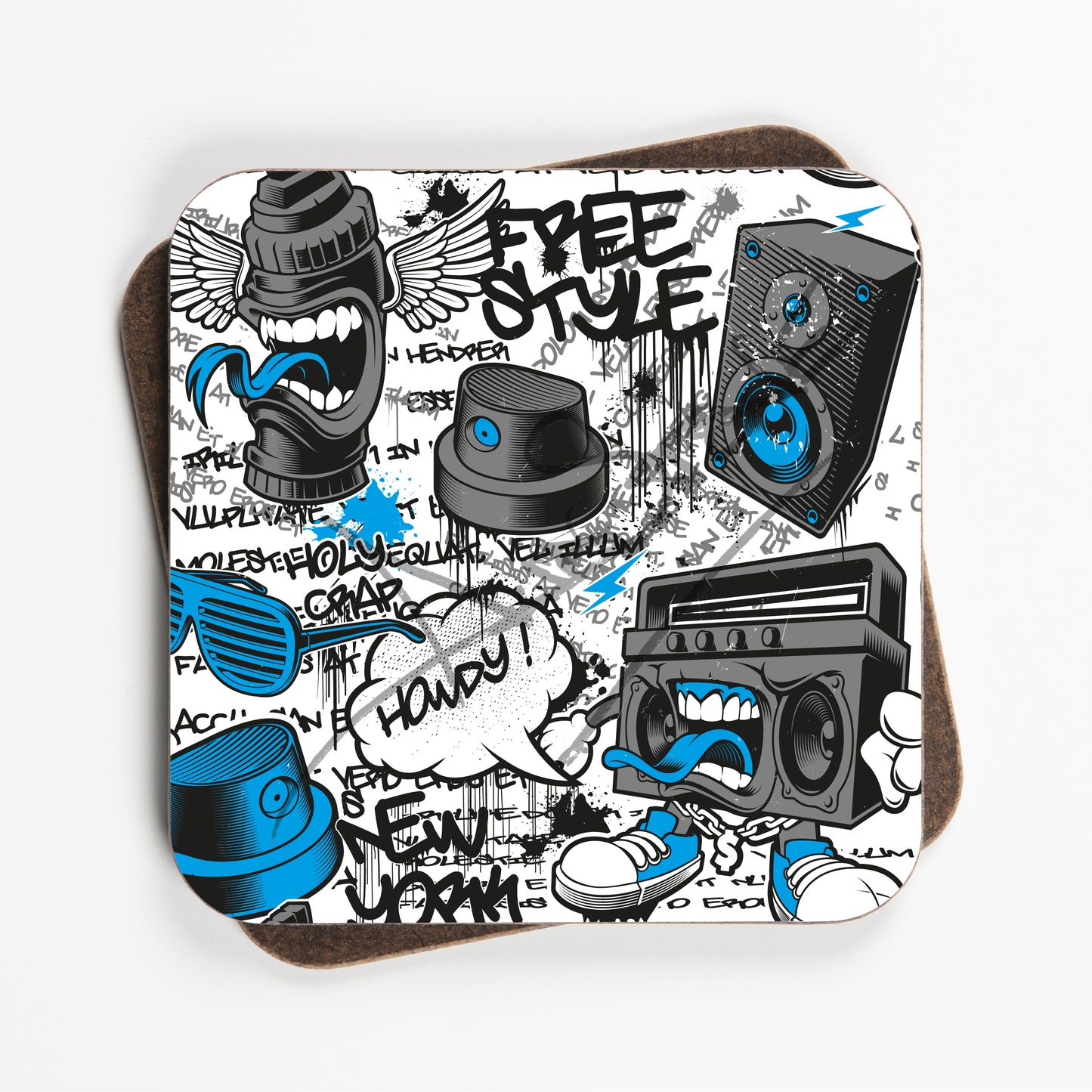 Grafitti Urban Art Design Coasters - Set Of Four - 90mm x 90mm
