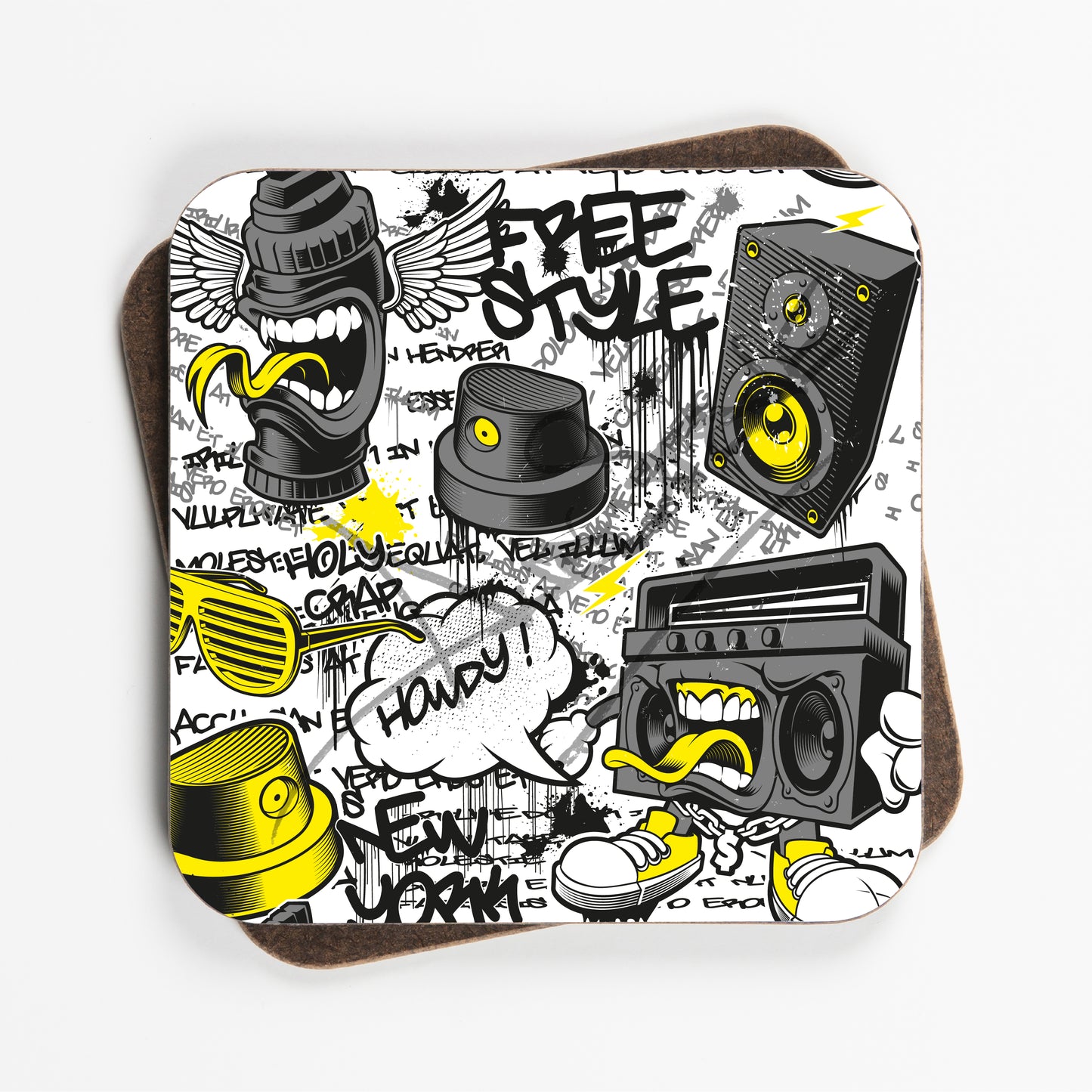 Grafitti Urban Art Design Coasters - Set Of Four - 90mm x 90mm