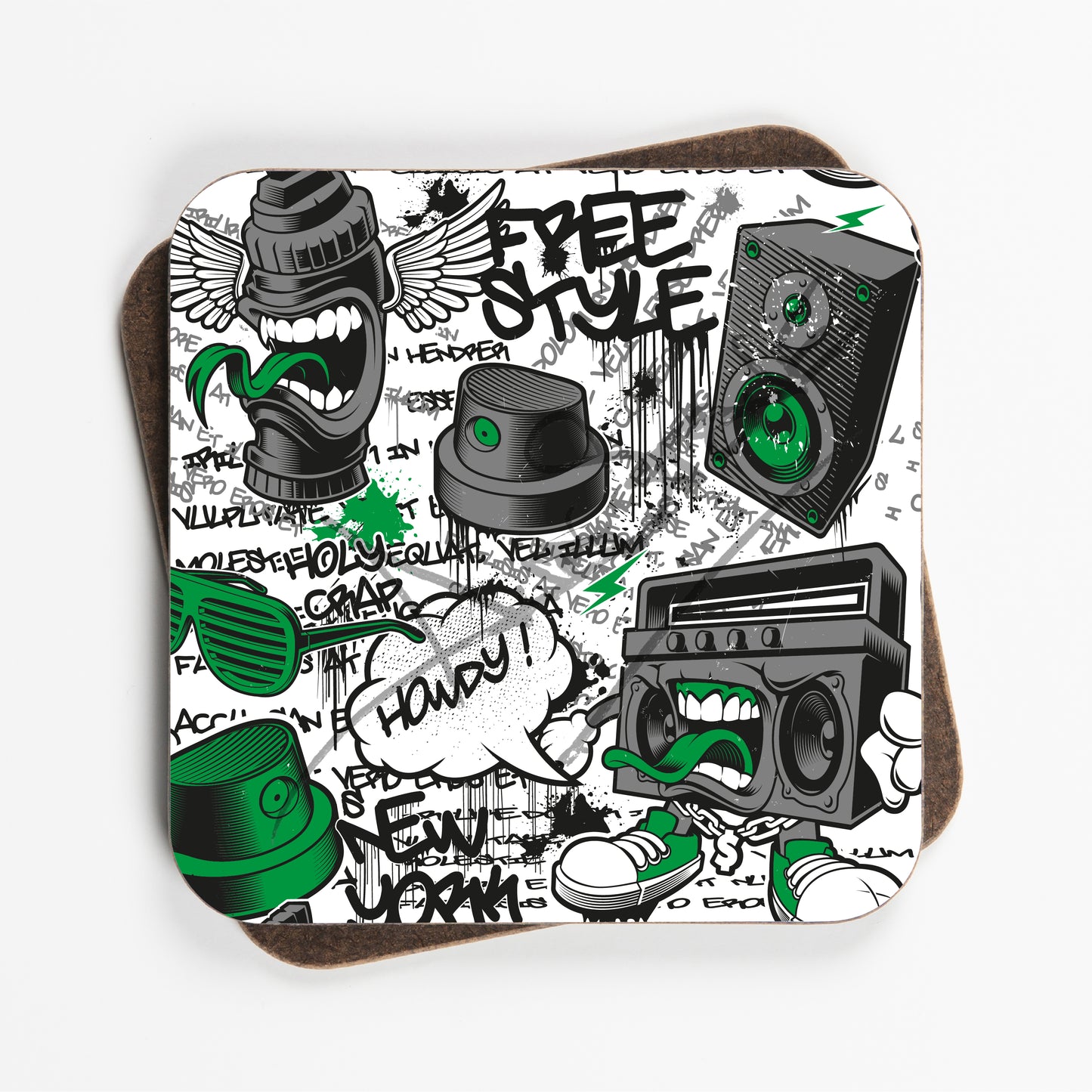 Grafitti Urban Art Design Coasters - Set Of Four - 90mm x 90mm