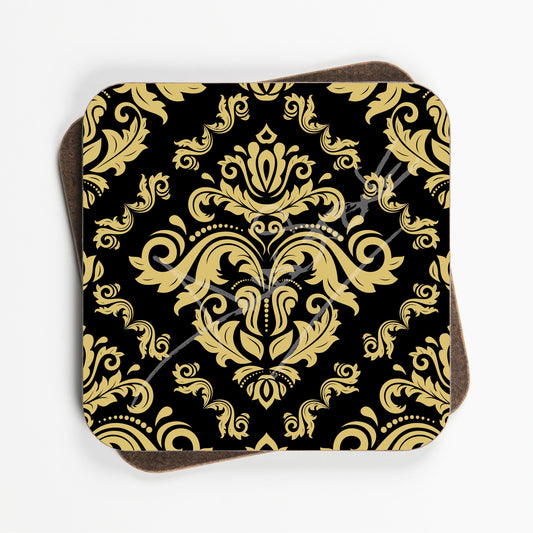 Damask Oriental Design Coasters - Set Of Four - 90mm x 90mm