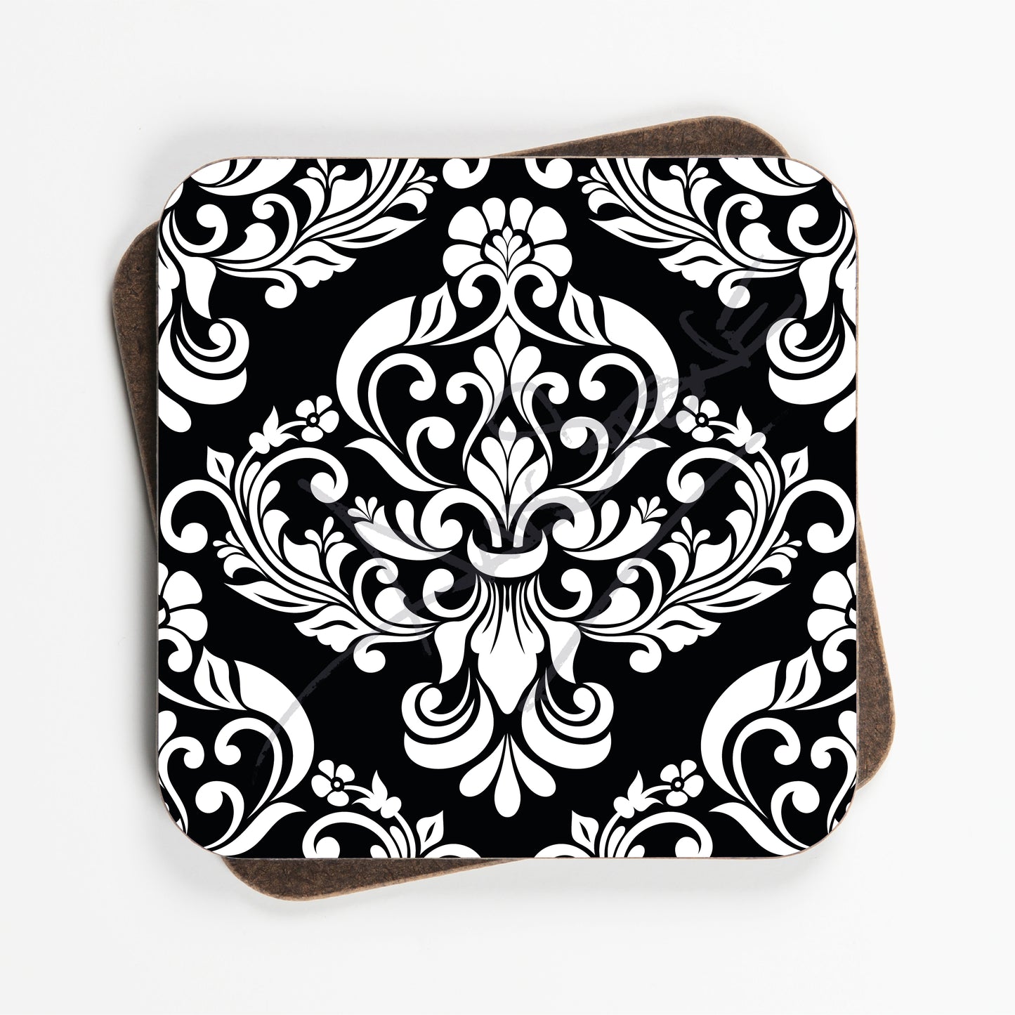 Damask Oriental Design Coasters - Set Of Four - 90mm x 90mm