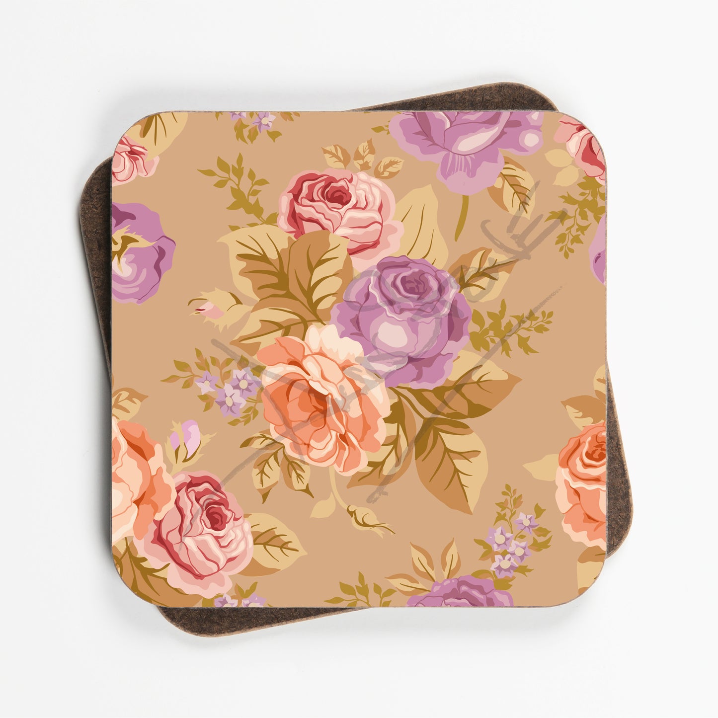 Kitsch Floral Cath Design Flower Coasters - Set Of Four - 90mm x 90mm