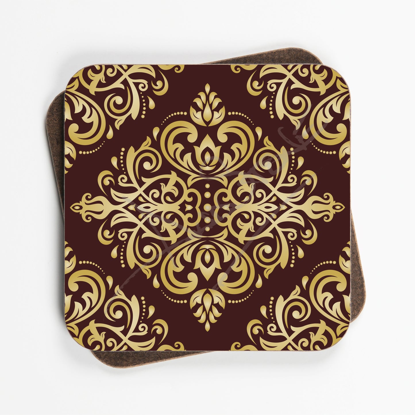 Damask Oriental Design Coasters - Set Of Four - 90mm x 90mm