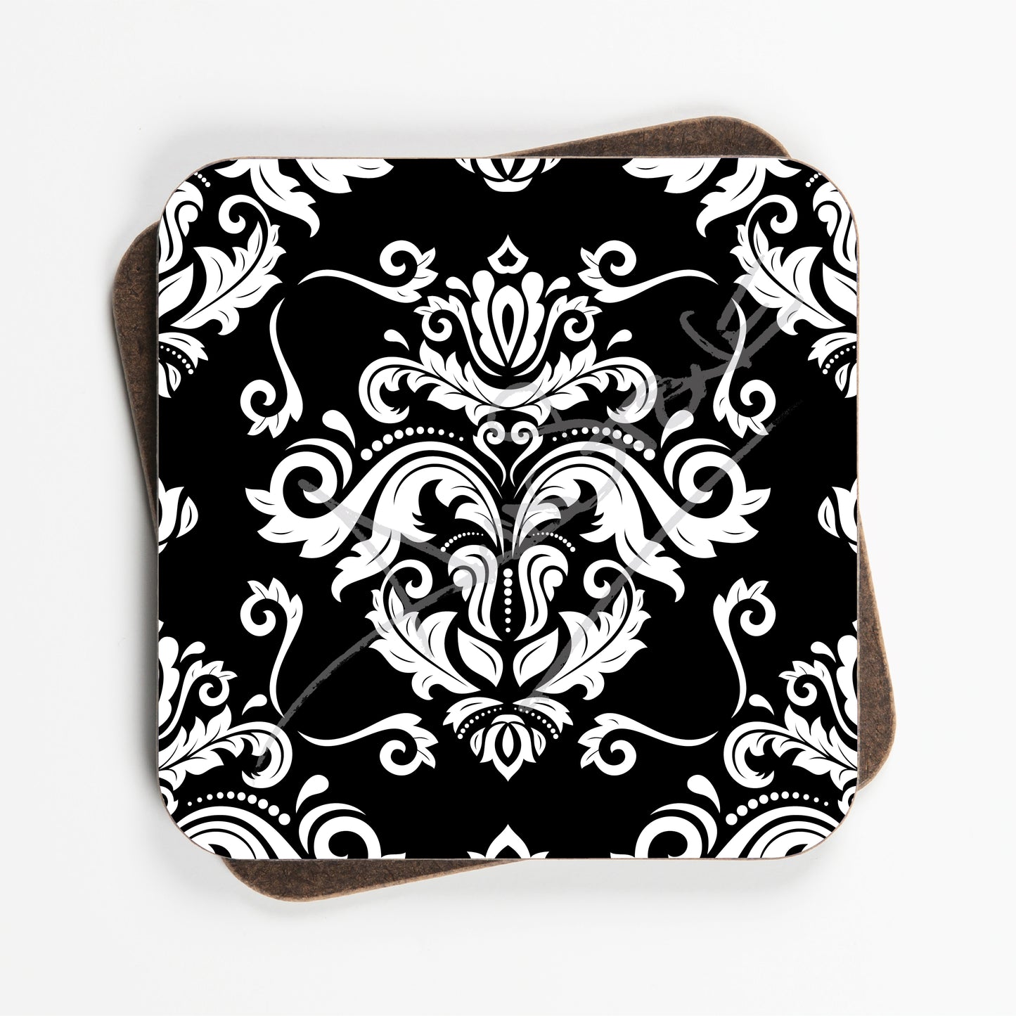 Damask Oriental Design Coasters - Set Of Four - 90mm x 90mm