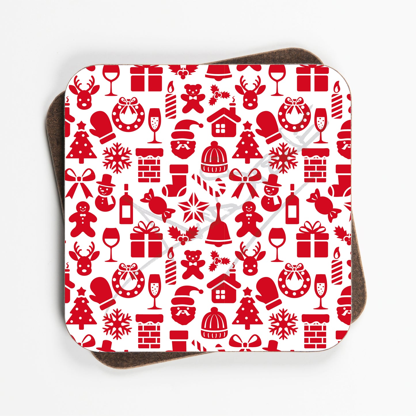 Scandi Style Christmas Coasters - Set Of Four - 90mm x 90mm