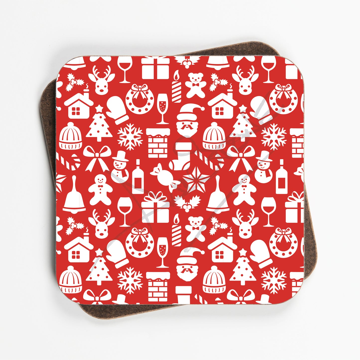 Scandi Style Christmas Coasters - Set Of Four - 90mm x 90mm