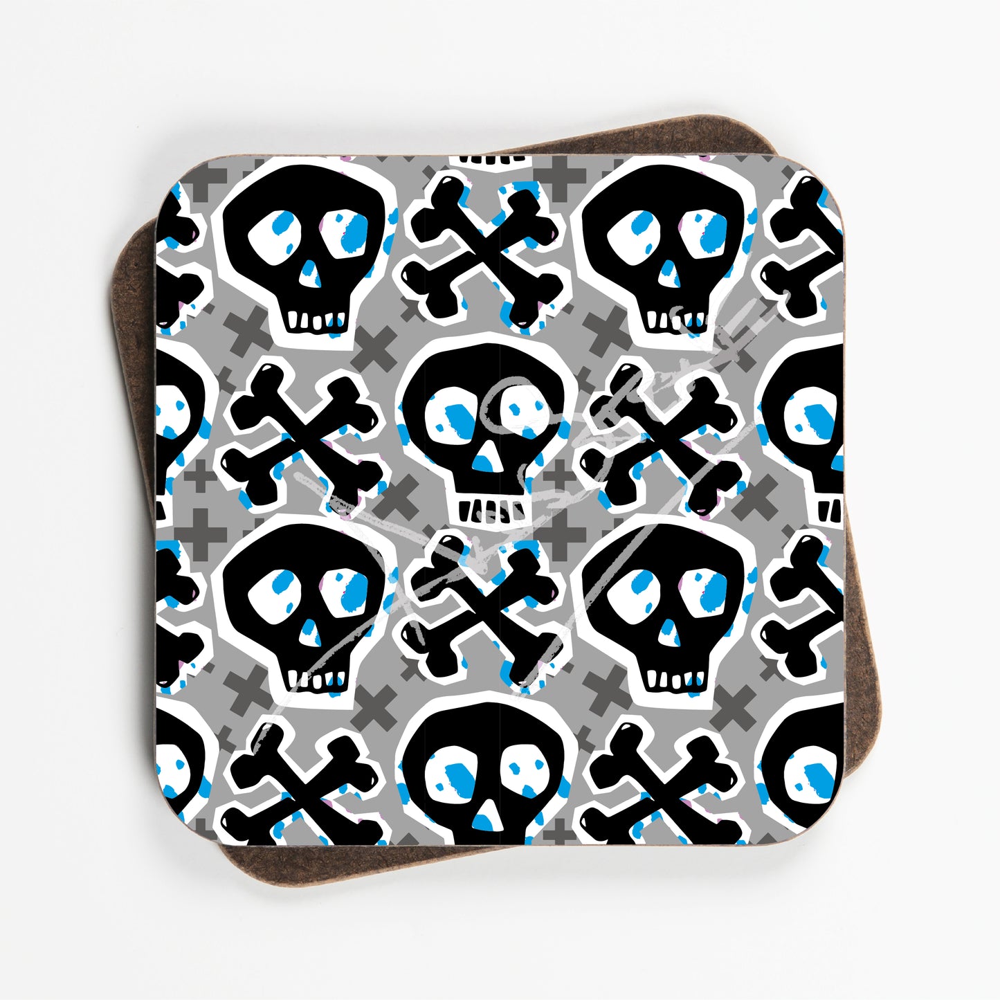 Skull Design Coasters - Set Of Four - 90mm x 90mm