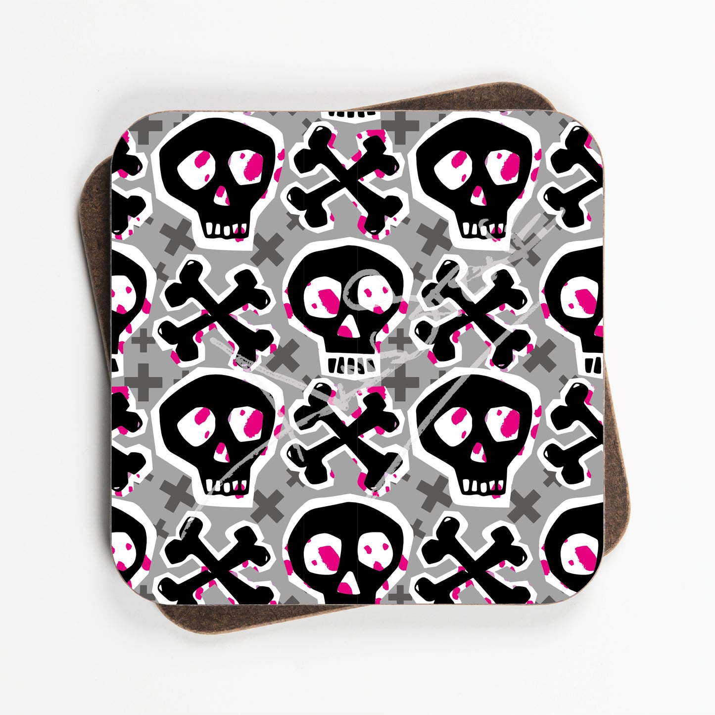 Skull Design Coasters - Set Of Four - 90mm x 90mm