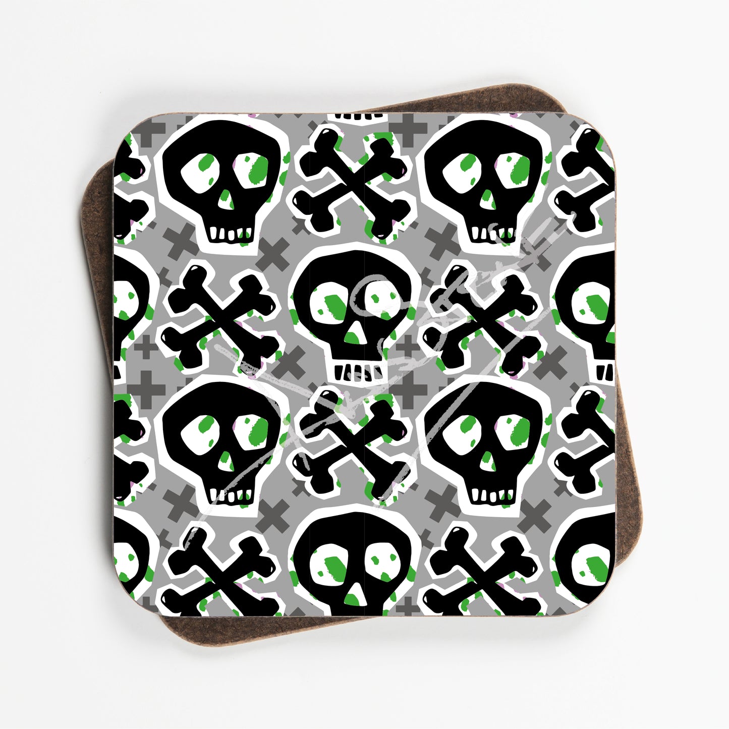 Skull Design Coasters - Set Of Four - 90mm x 90mm