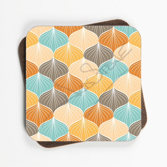Vintage Geometric Pattern Coasters - Set Of Four - 90mm x 90mm