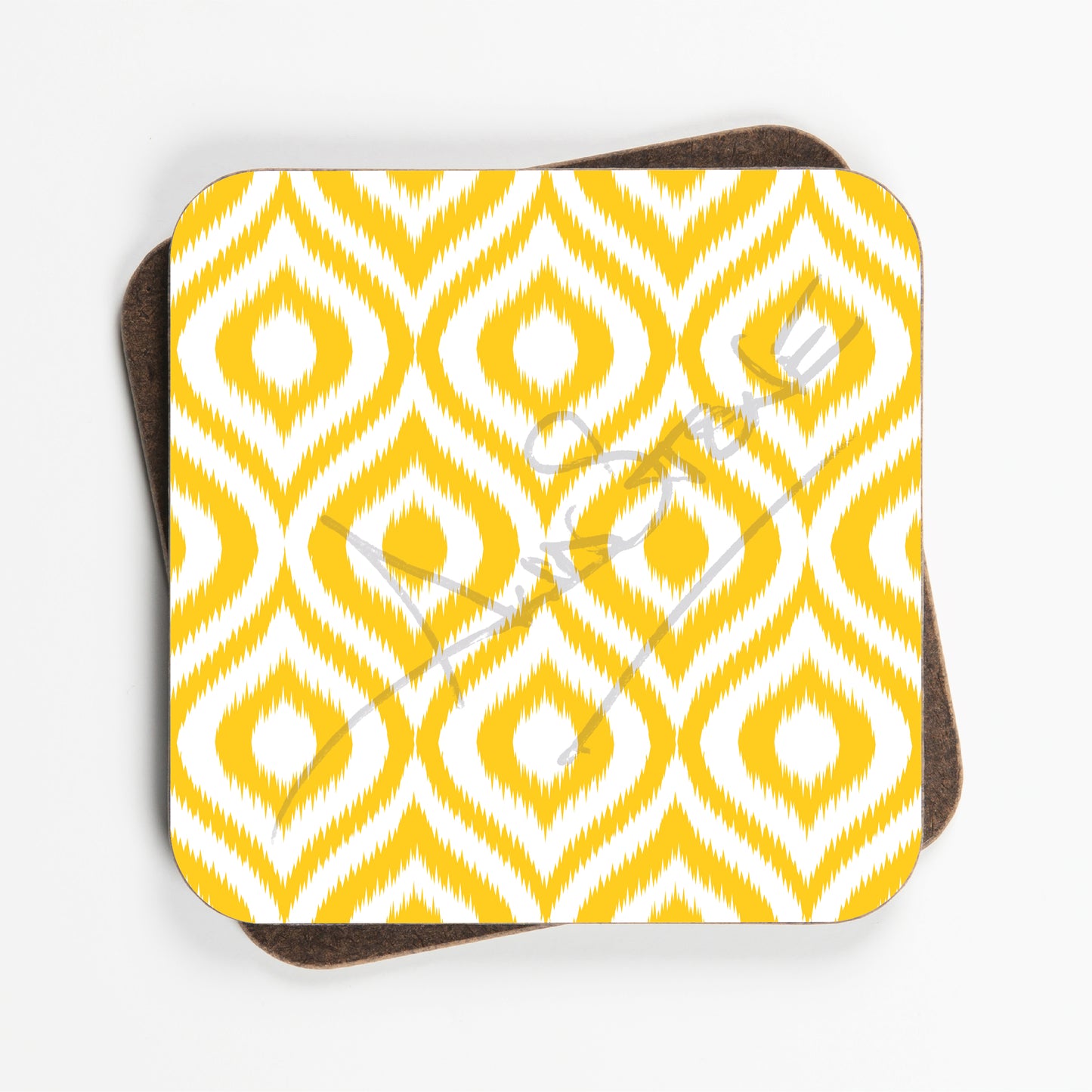 Ikat Ogee Pattern Coasters - Set Of Four - 90mm x 90mm