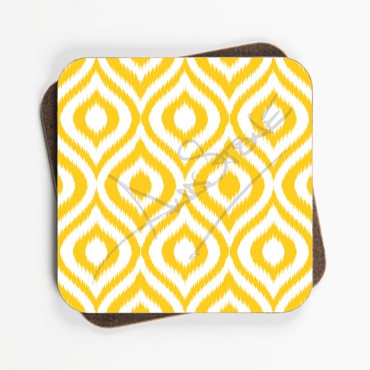 Ikat Ogee Pattern Coasters - Set Of Four - 90mm x 90mm