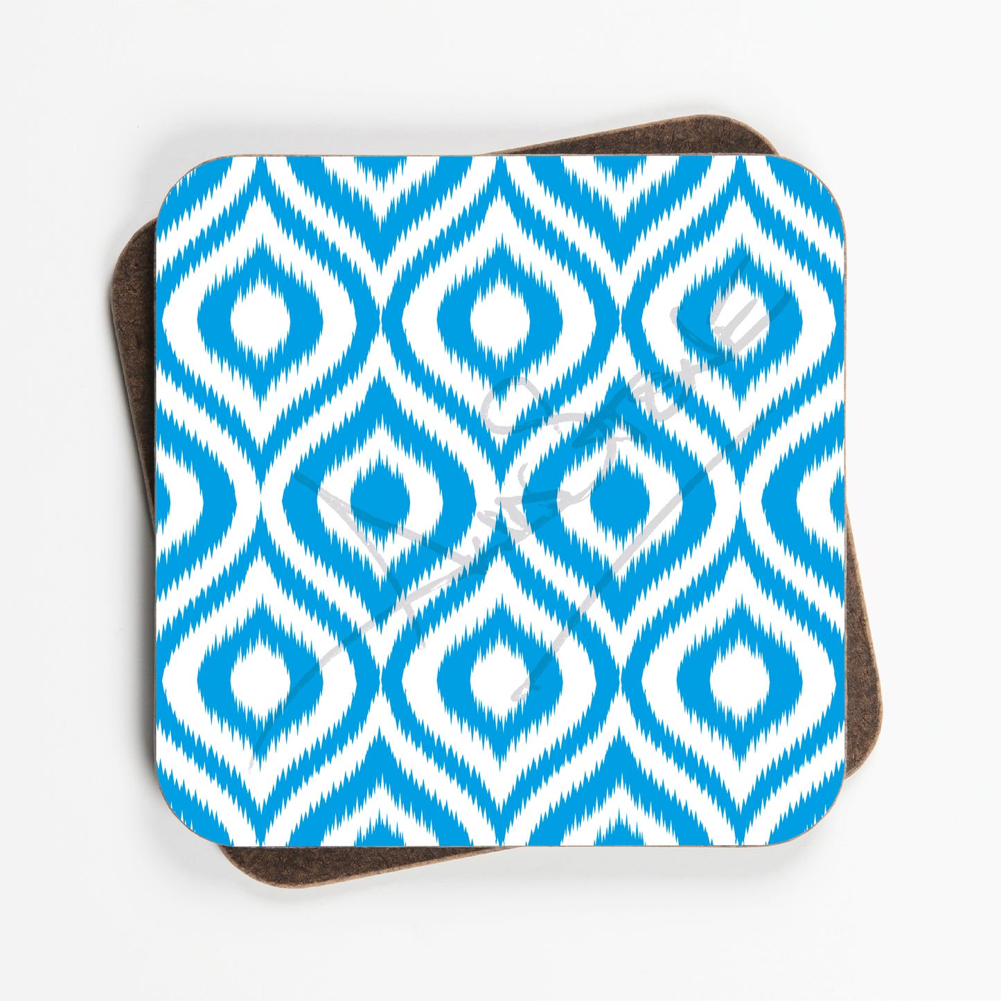 Ikat Ogee Pattern Coasters - Set Of Four - 90mm x 90mm