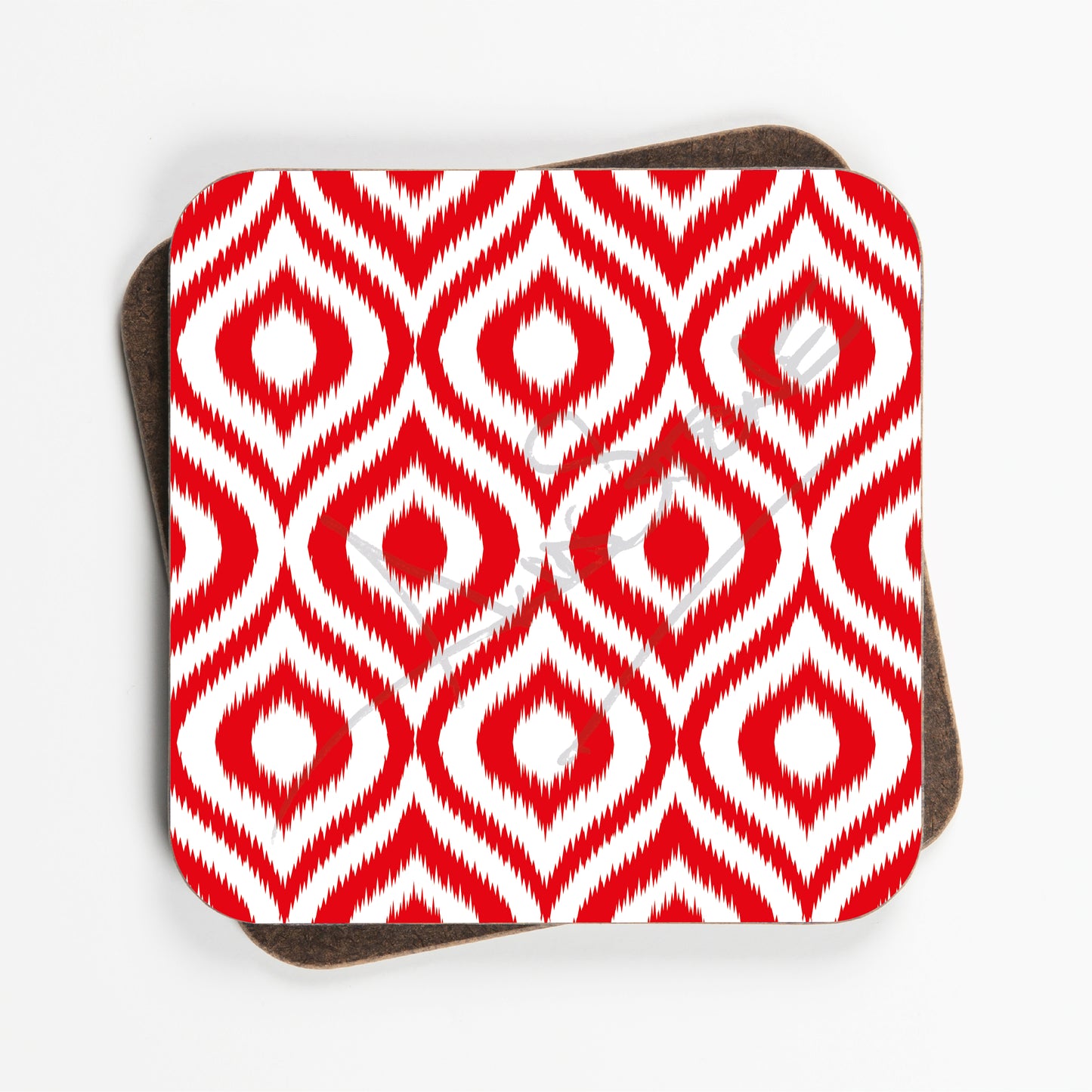 Ikat Ogee Pattern Coasters - Set Of Four - 90mm x 90mm