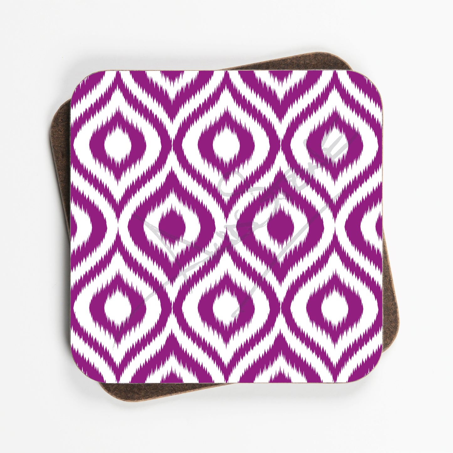 Ikat Ogee Pattern Coasters - Set Of Four - 90mm x 90mm