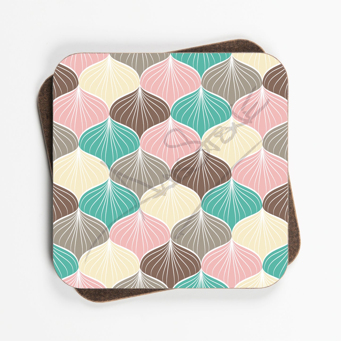 Vintage Geometric Pattern Coasters - Set Of Four - 90mm x 90mm