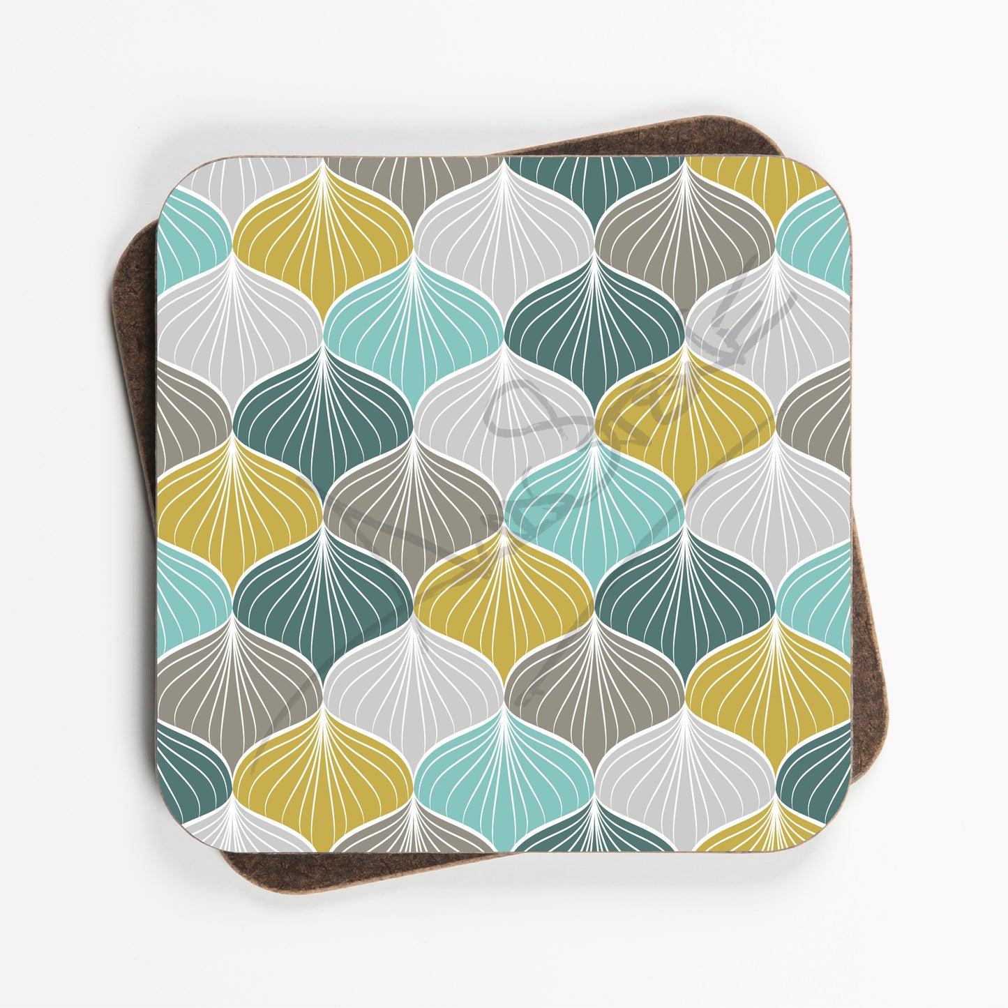 Vintage Geometric Pattern Coasters - Set Of Four - 90mm x 90mm