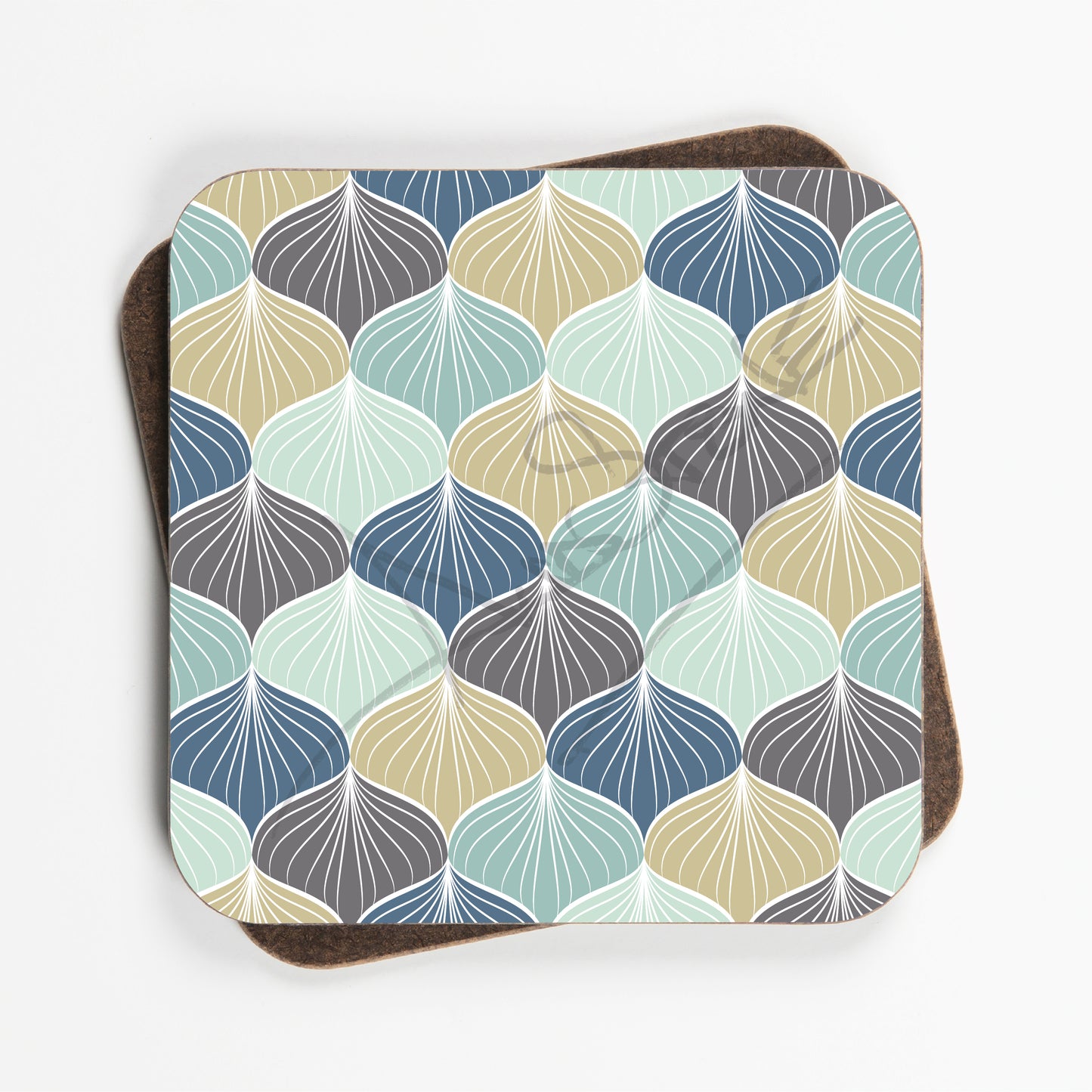 Vintage Geometric Pattern Coasters - Set Of Four - 90mm x 90mm