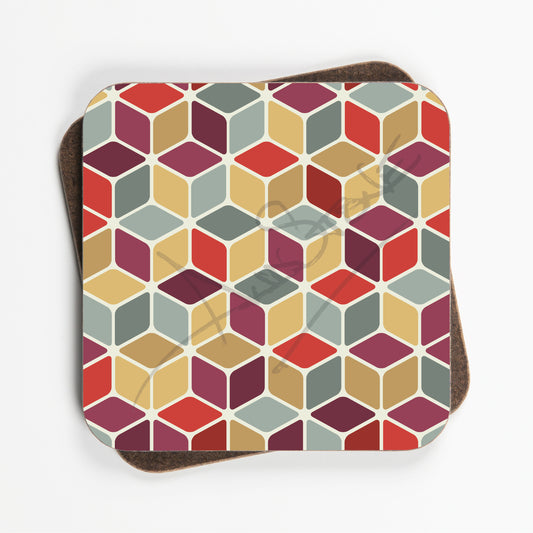 Mid Century Circle Pattern Coasters - Set Of Four - 90mm x 90mm