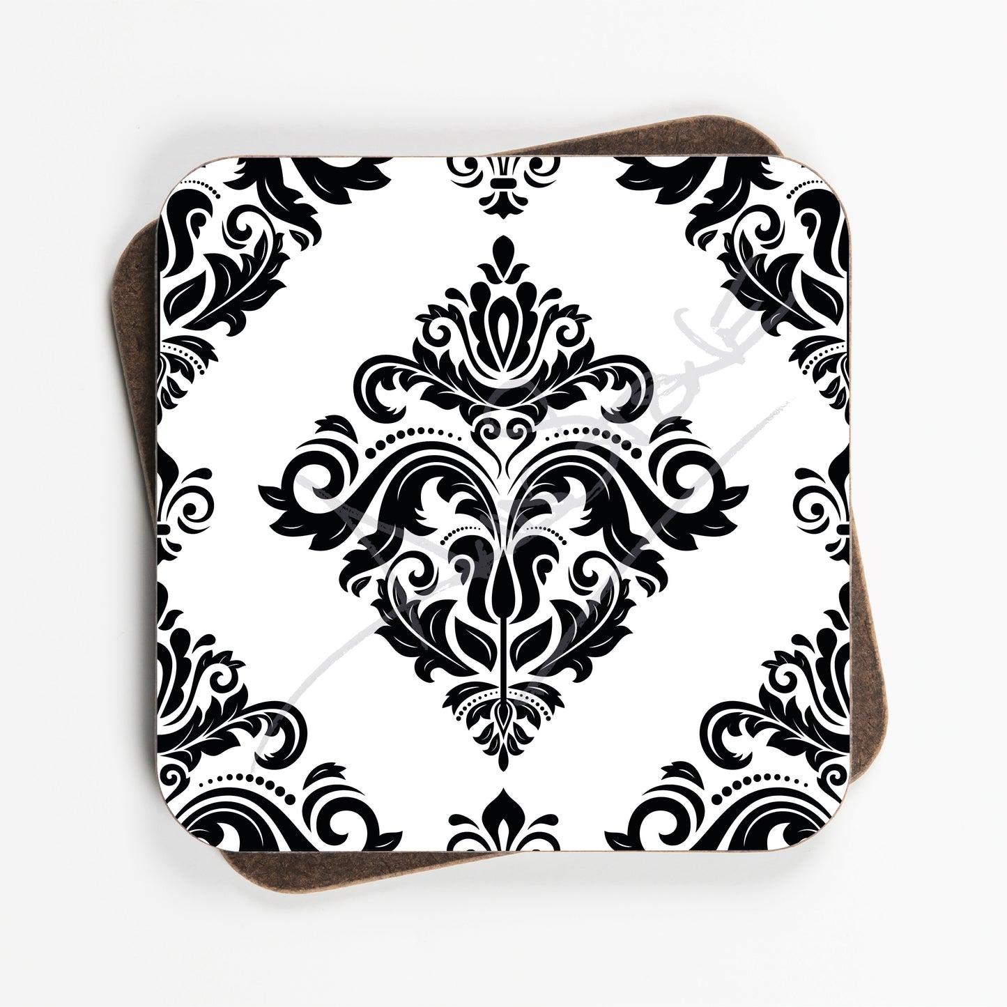 Damask Oriental Design Coasters - Set Of Four - 90mm x 90mm