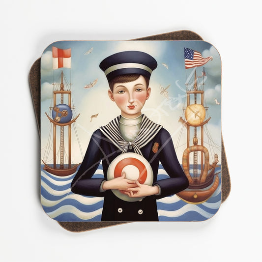 Nautical Theme Coasters - Set Of Four - 90mm x 90mm
