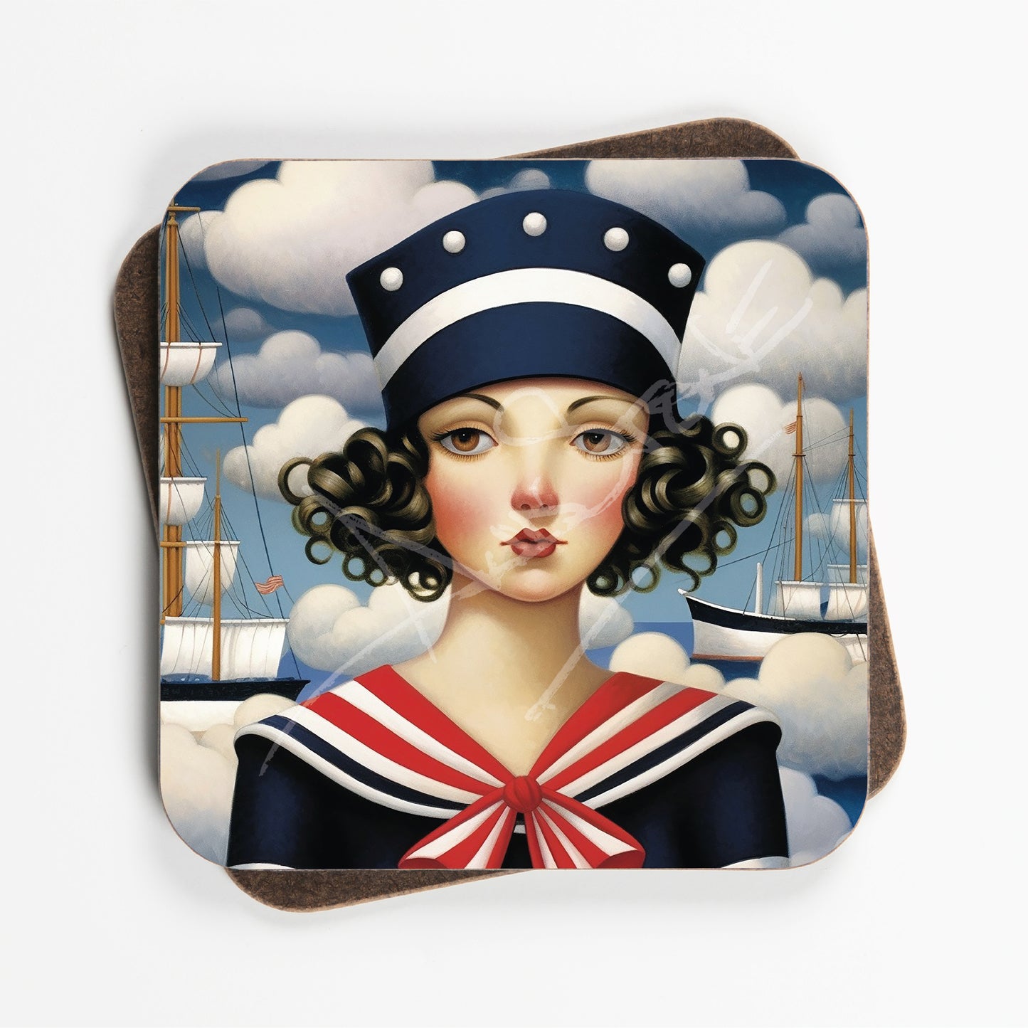 Nautical Theme Coasters - Set Of Four - 90mm x 90mm
