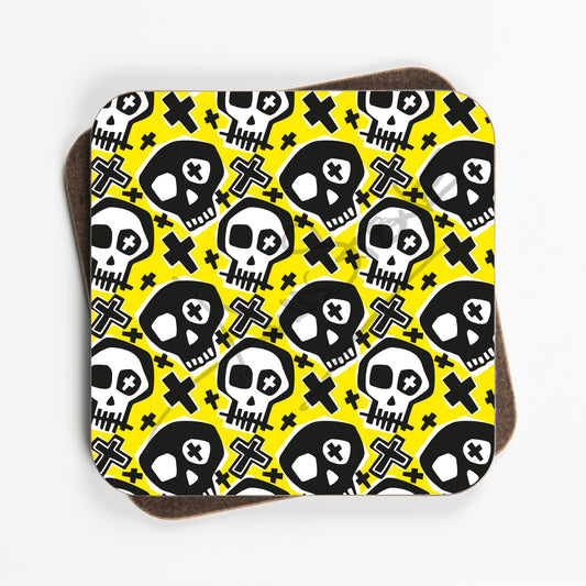 Skull Design Coasters - Set Of Four - 90mm x 90mm