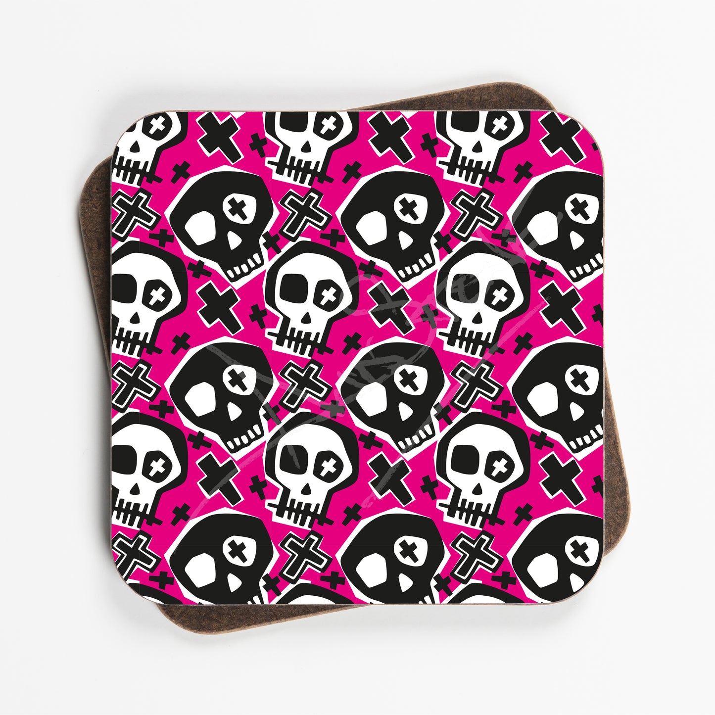 Skull Design Coasters - Set Of Four - 90mm x 90mm