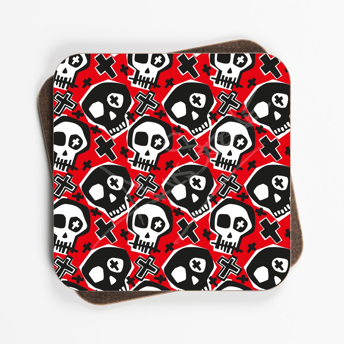 Skull Design Coasters - Set Of Four - 90mm x 90mm