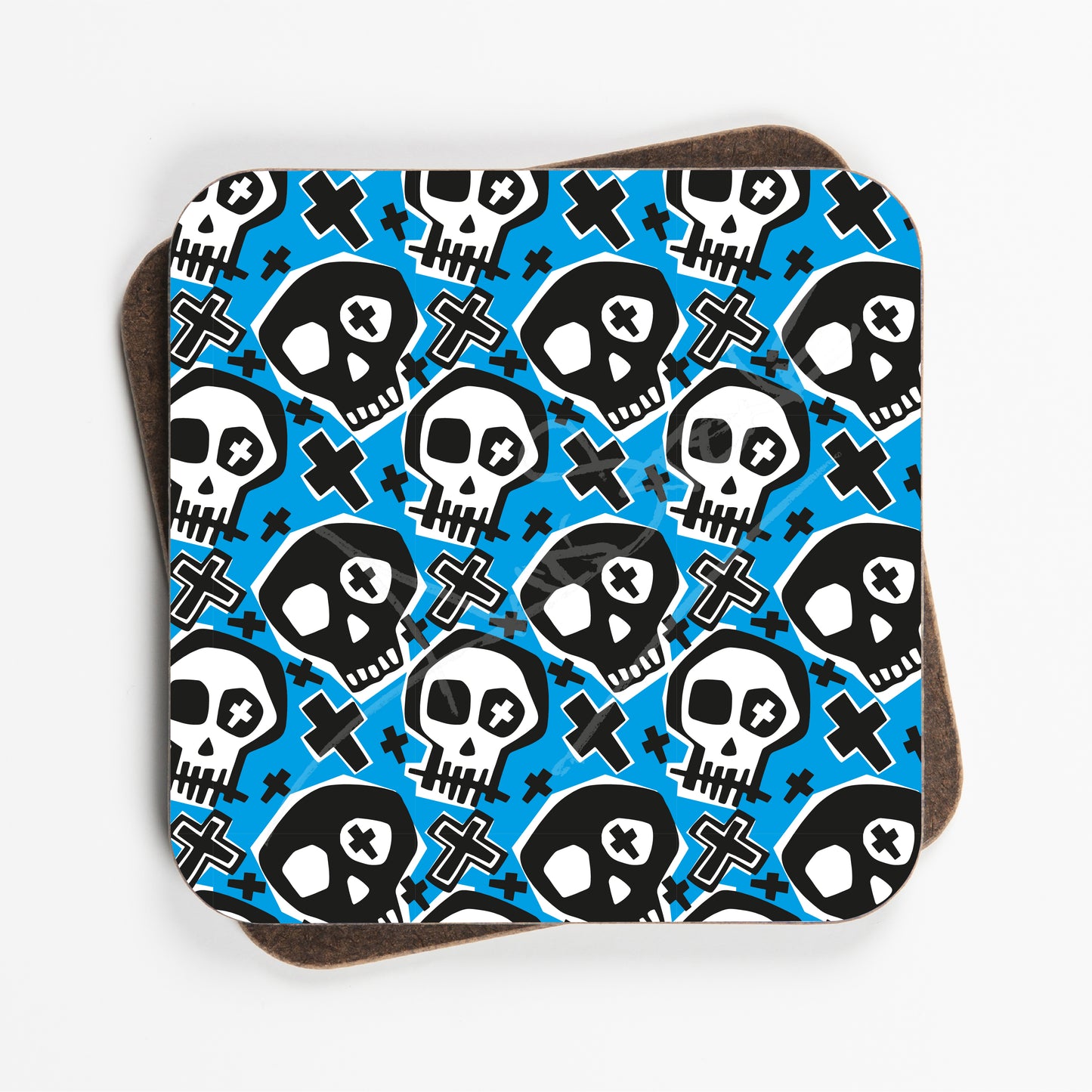 Skull Design Coasters - Set Of Four - 90mm x 90mm