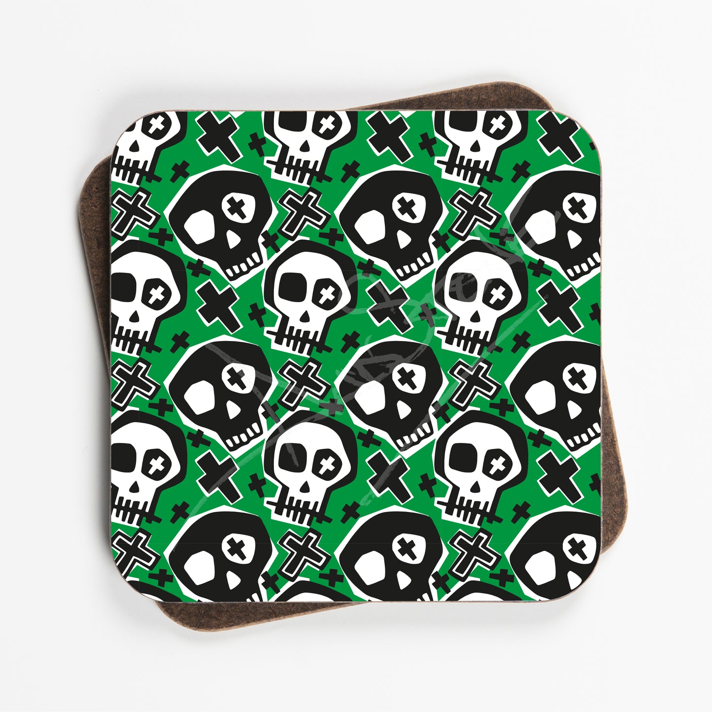 Skull Design Coasters - Set Of Four - 90mm x 90mm