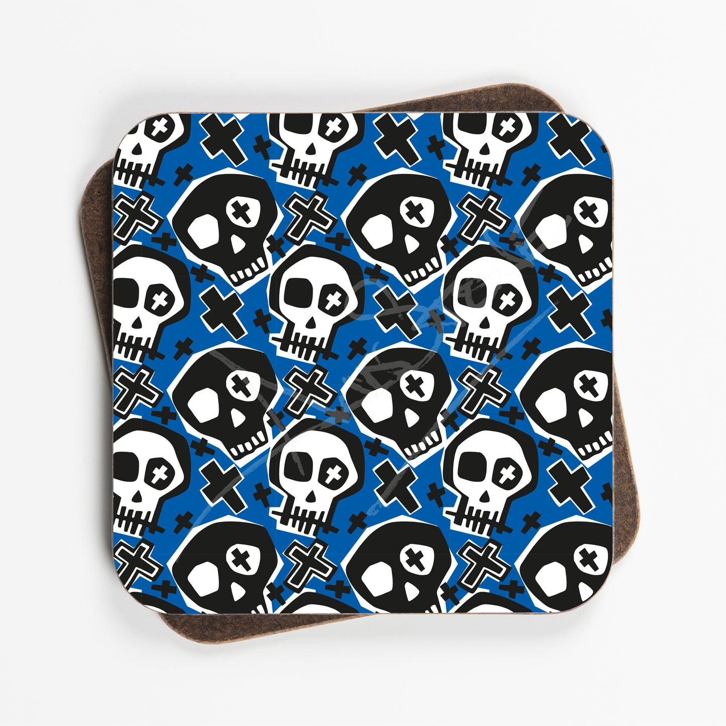 Skull Design Coasters - Set Of Four - 90mm x 90mm